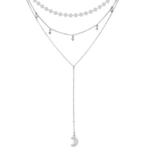Collier fantaisie ras de cou argent femme