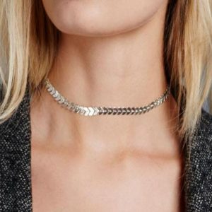 Collier femme ras de cou plaqué argent