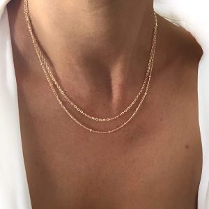 Collier tendance 2024-  double chaine dorée