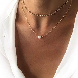 Collier tendance 2024-  double chaine strass