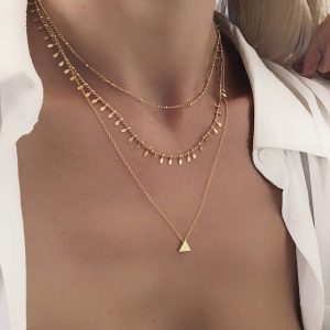 Collier tendance 2024 – multirangs pampille