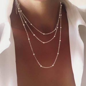 Collier triple chaîne satellite argent