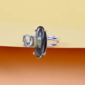 Bague argent tourmaline et améthyste – Contra