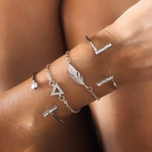 Ensemble de bracelets tendance 2024 argent