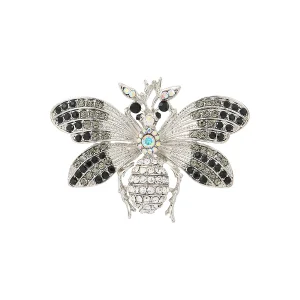 Broche Papillon Blanc Noir