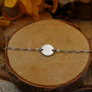 Gourmette Fine Gravure Rond  (Taille Femme)