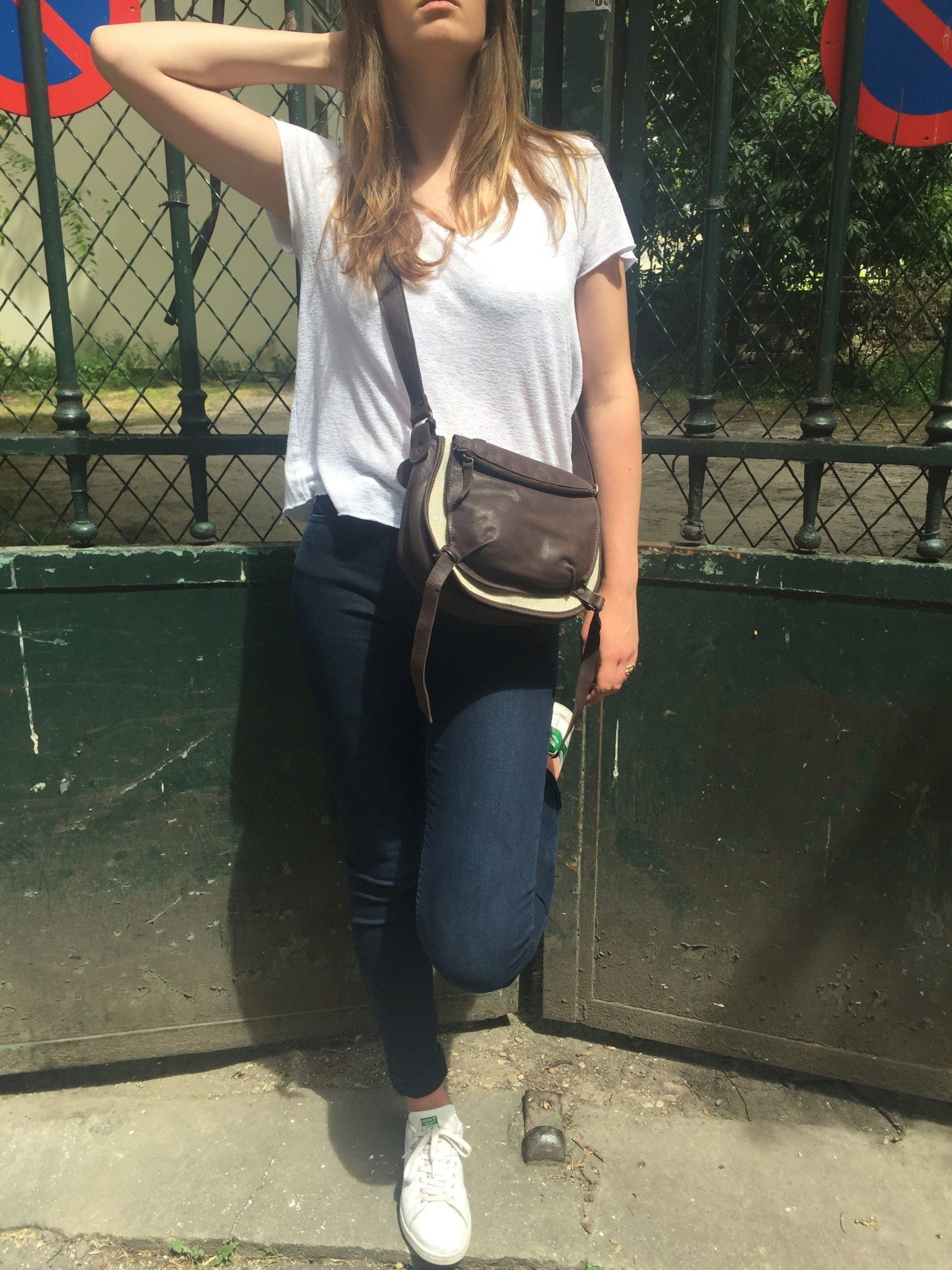 Sac besace en cuir marron - Pascale Risbourg – Image 3