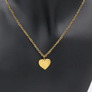 Collier Gravure Médaillon Coeur (Taille Homme)