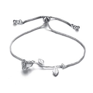 Bracelet femme rose argent