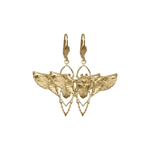 Boucles d'Oreilles Beetle Dorées