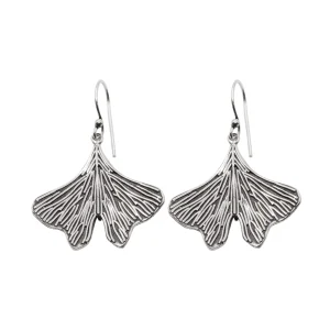 Boucles d'Oreilles Petite Feuille de Ginkgo