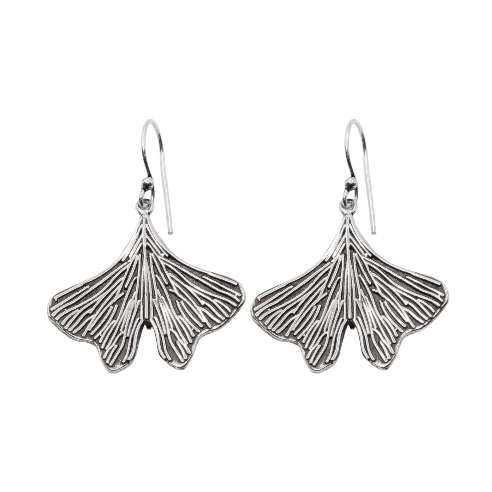 Boucles d'Oreilles Petite Feuille de Ginkgo