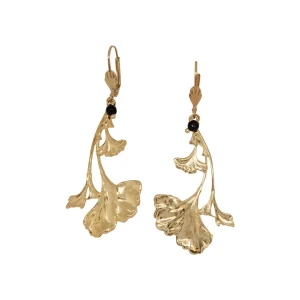 Boucles d'Oreilles Ginkgo Dorées