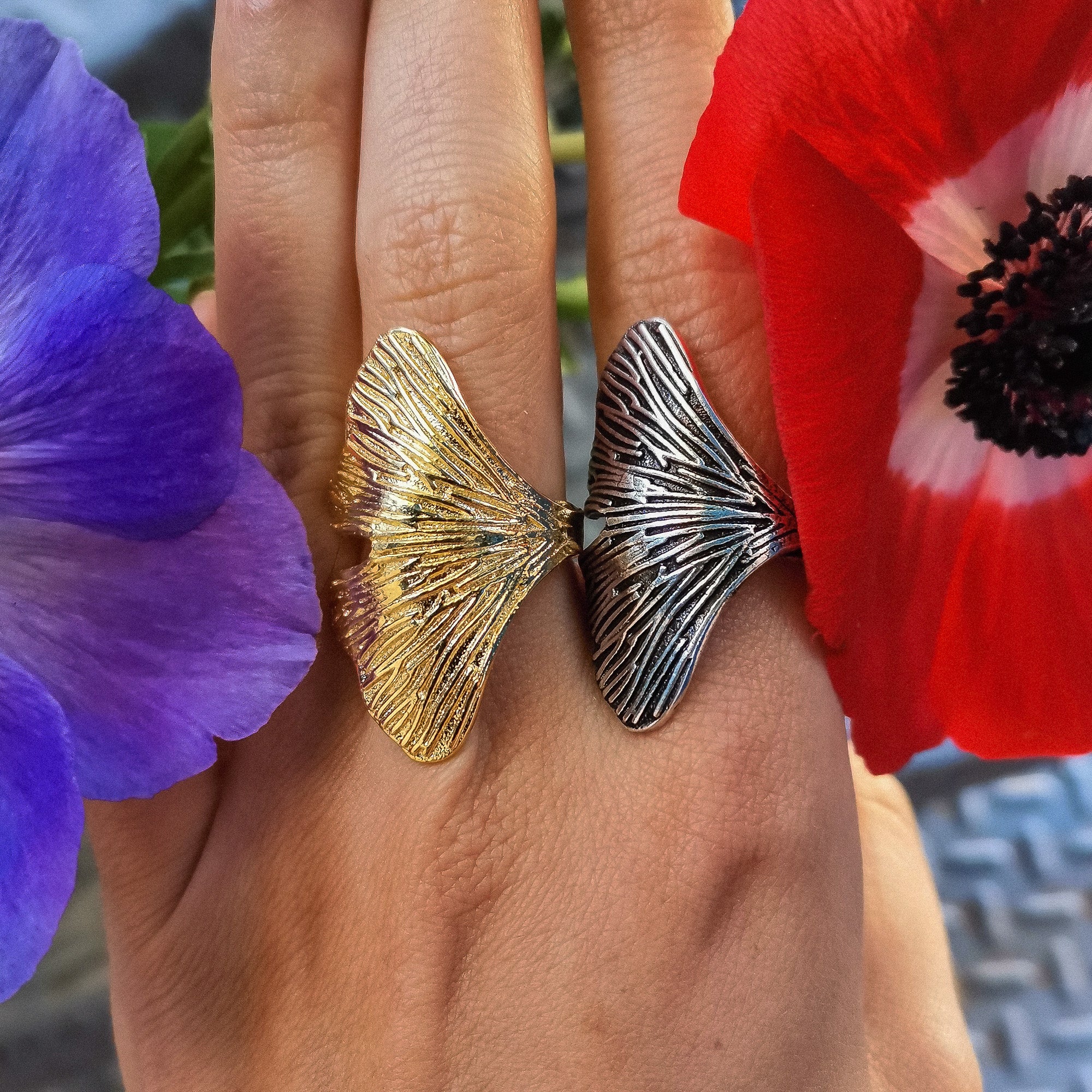 Bague Petite Feuille de Ginkgo – Image 4