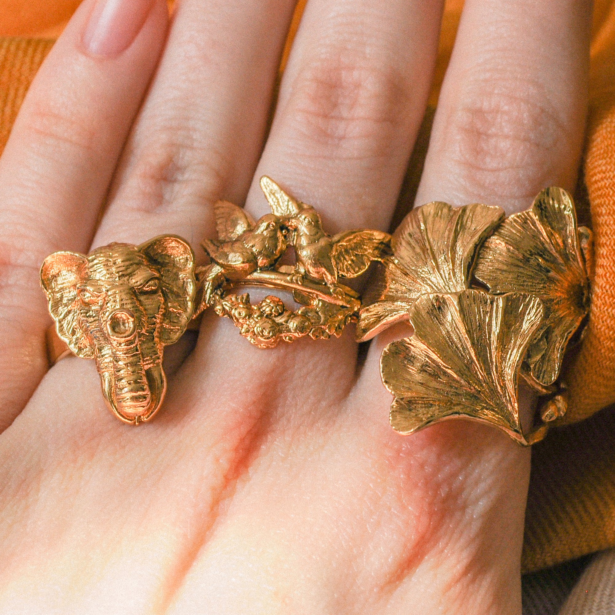 Bague Éléphant Dorée – Image 3