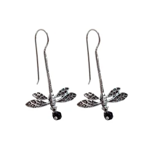Boucles d'Oreilles Libellule Onyx