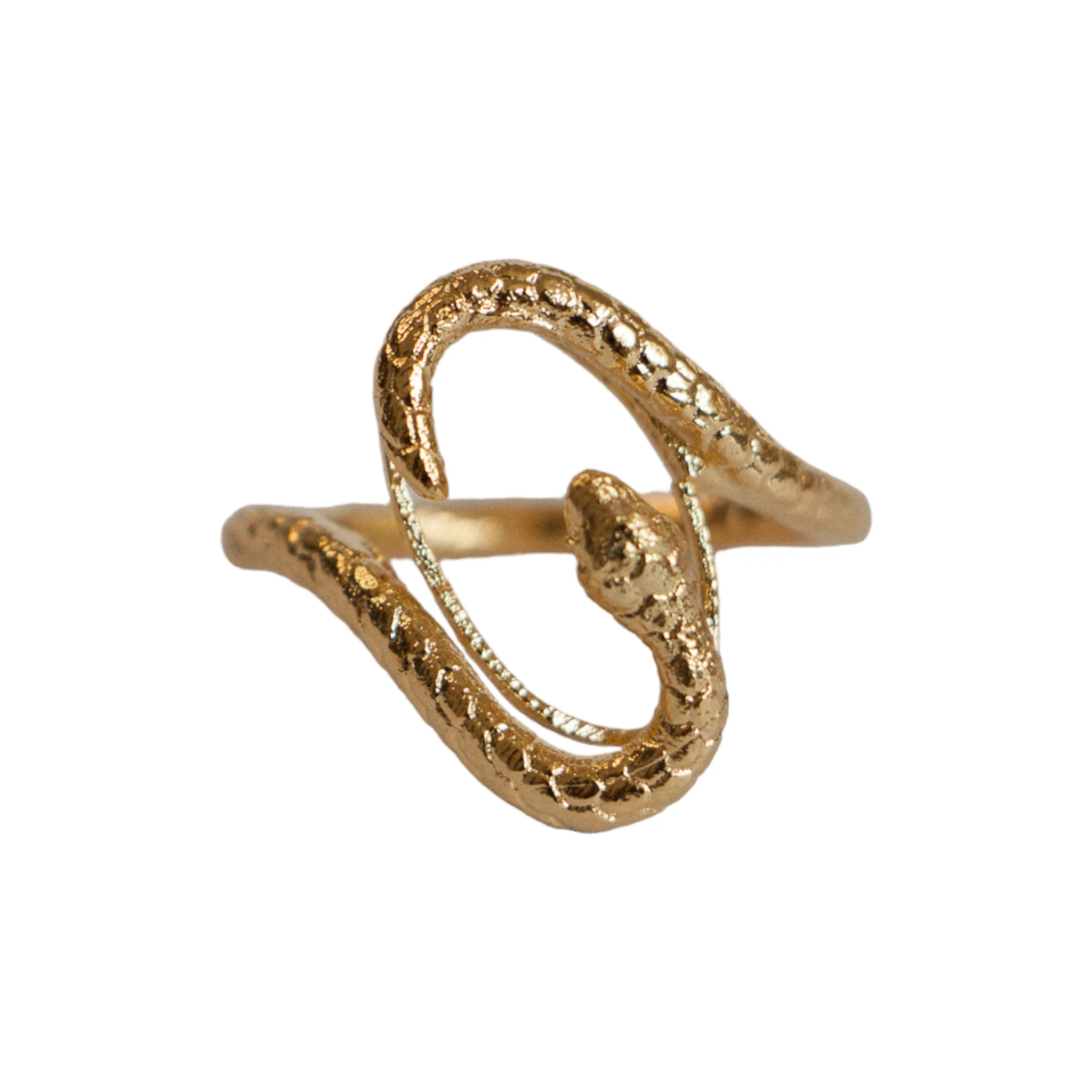 Bague Double Snake Dorée