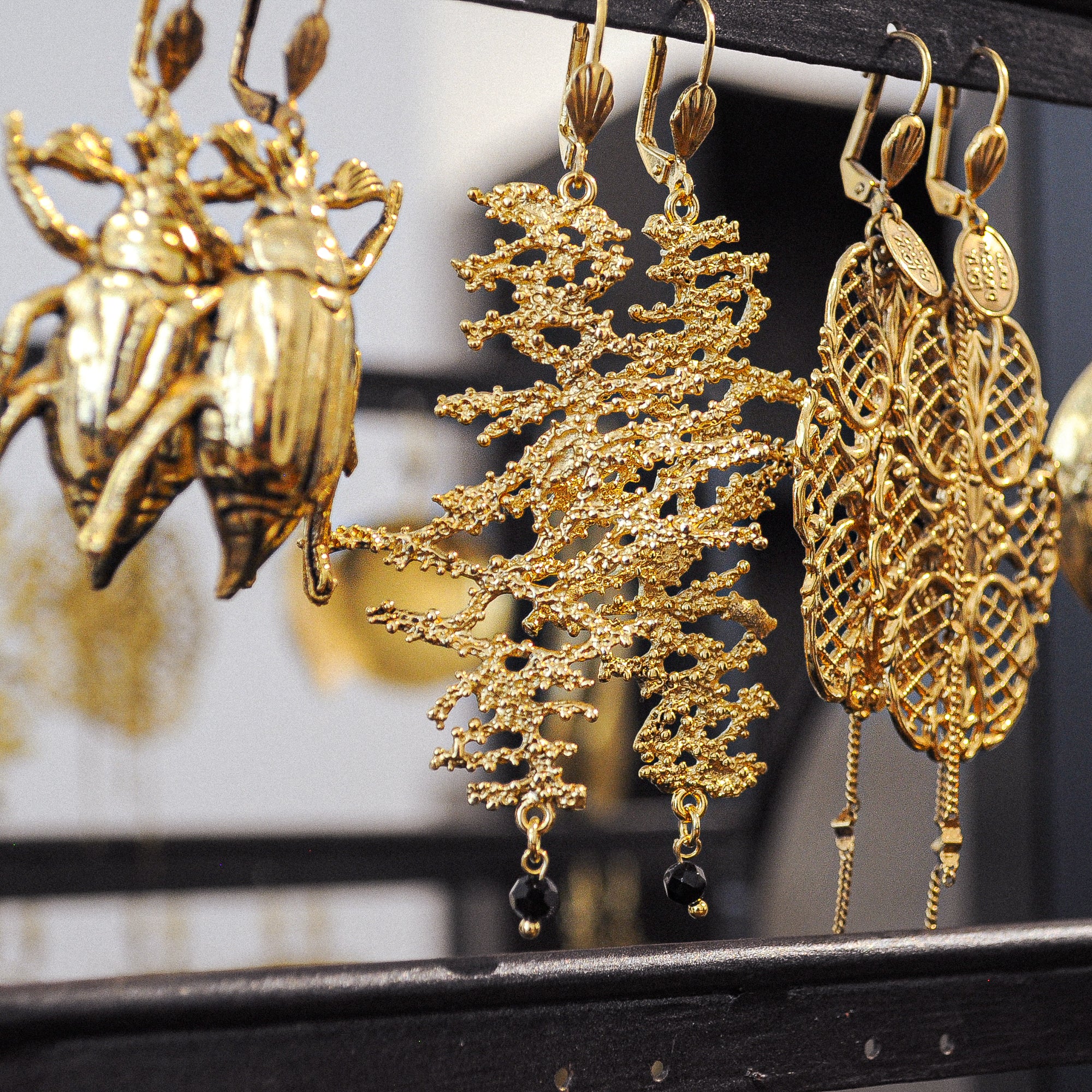 Boucles d'Oreilles Seaweed Dorées – Image 2