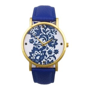 Montre femme dentelle bleu