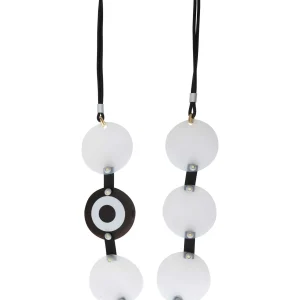 Sautoir Seventies gomme métal pvc