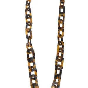 Sautoir Seventies Acétate façon écaille de tortue