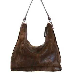 Sac en peau retournée marron