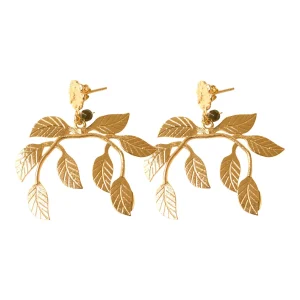 Boucles d'Oreilles Laurier Dorées