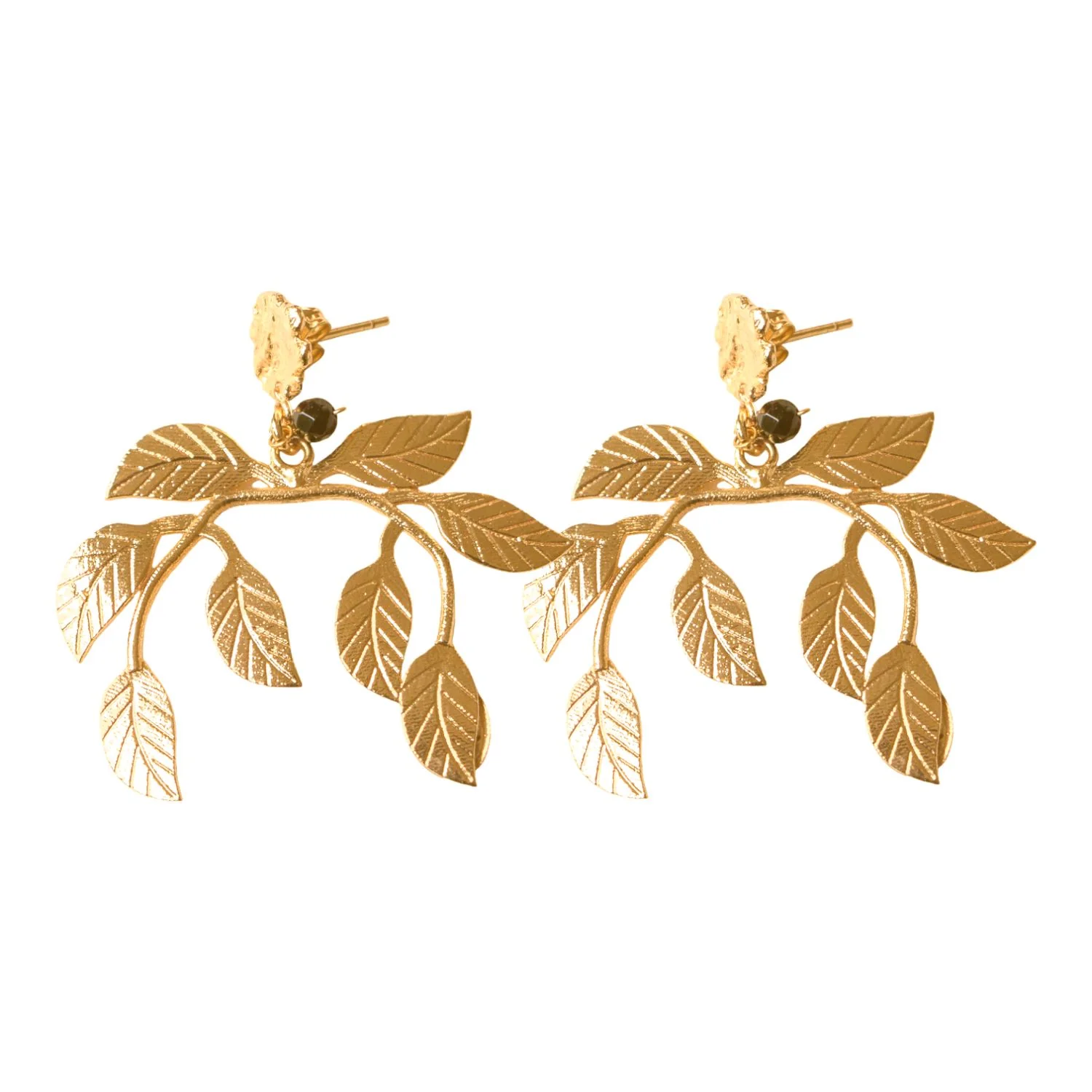 Boucles d'Oreilles Laurier Dorées