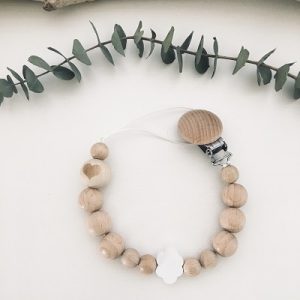 Attache tétine bois