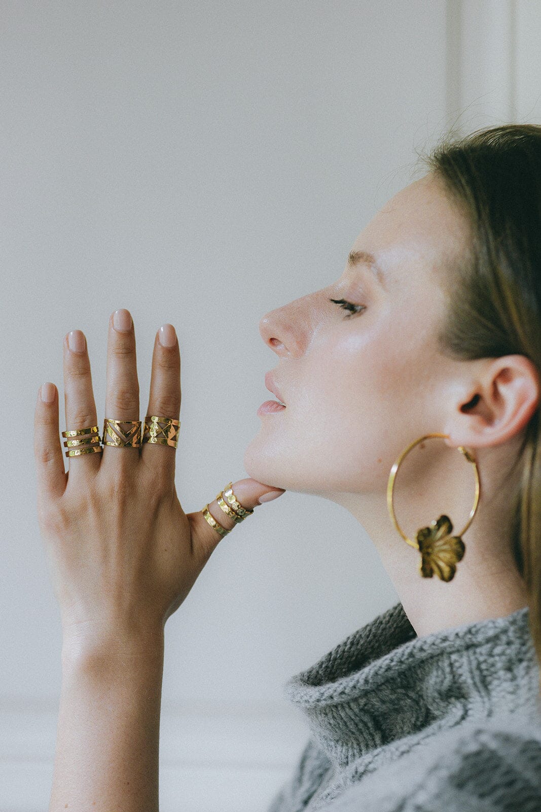 Bague Eliott Or Martelée Ajustable – Image 2