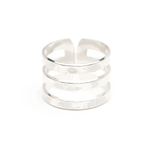 Bague Enzo Argent Martelée Ajustable