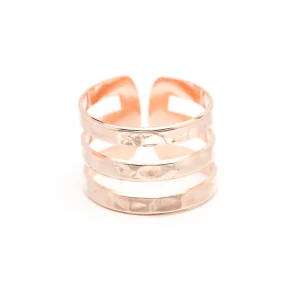 Bague Enzo Or Rose Martelée Ajustable