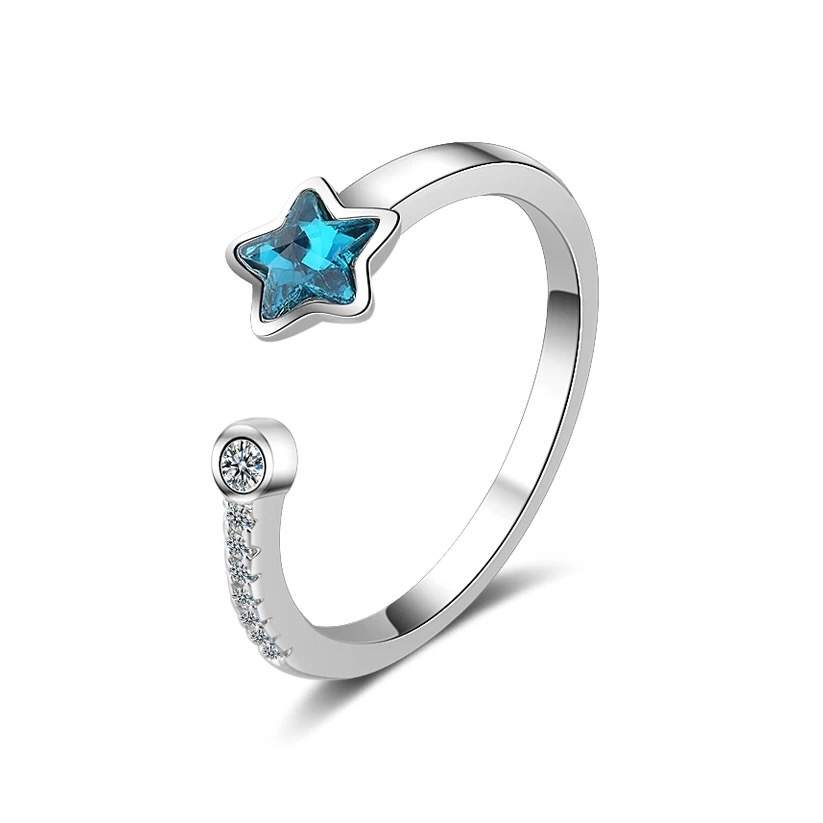 Bague etoile avec oxydes de zirconium