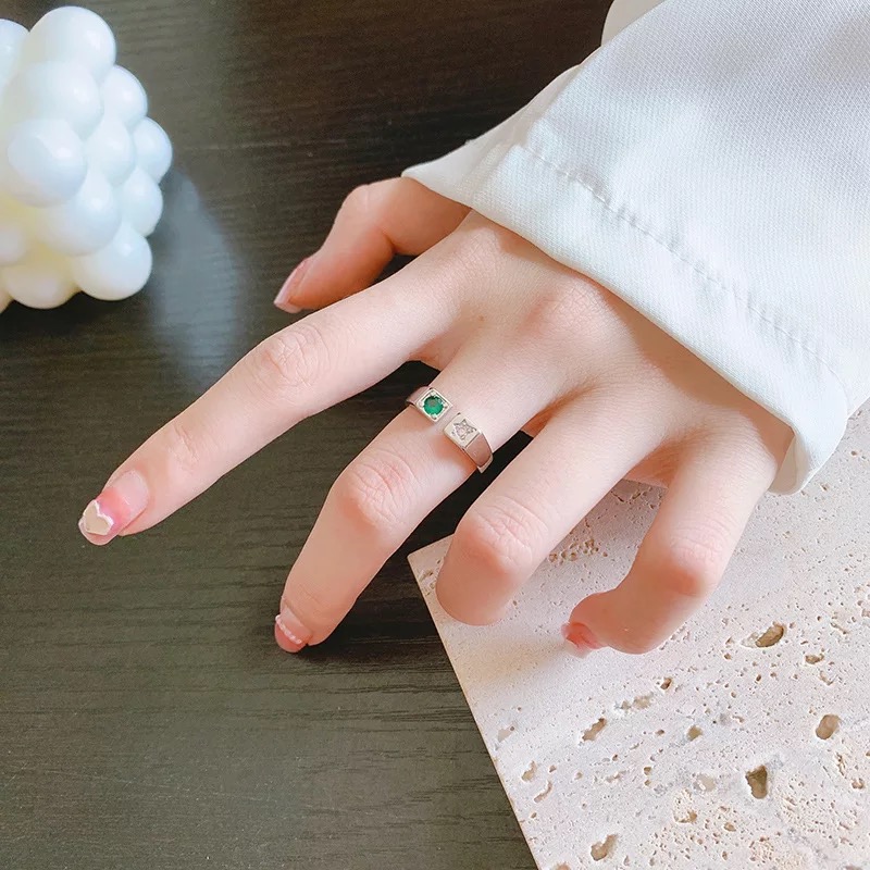 bague fine avec pierre de couleur – Image 2