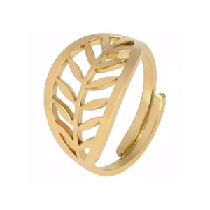 Bague laurier plaqué or