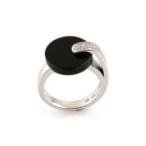 Bague art déco onyx en argent