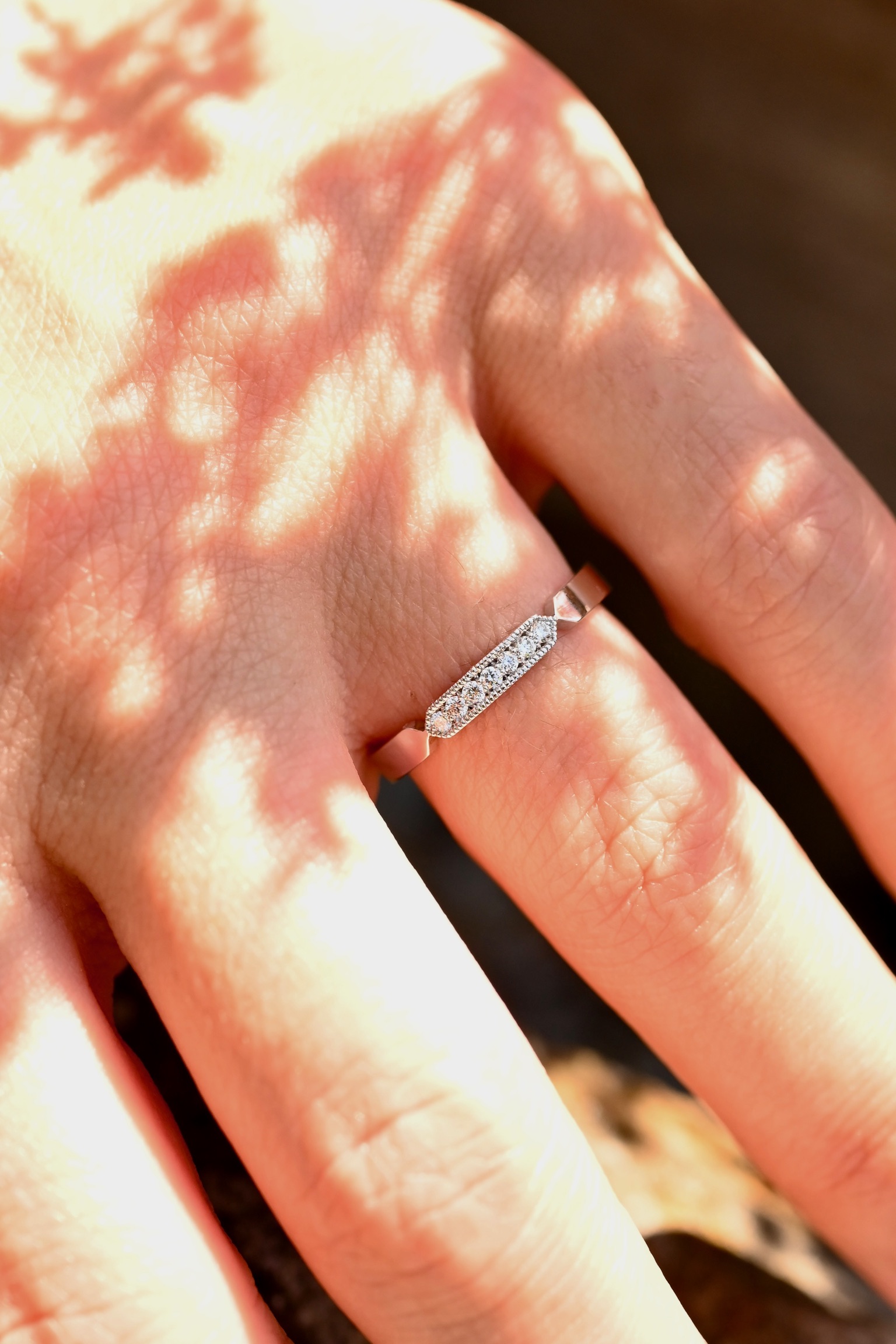 Bague or blanc et diamants – Olga – Image 3