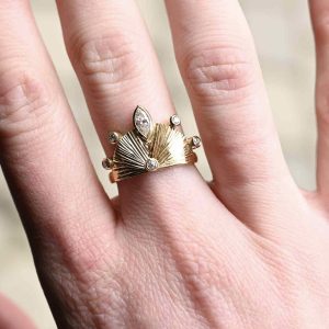 Bague en or jaune et diamants – L&rsquo;horizon