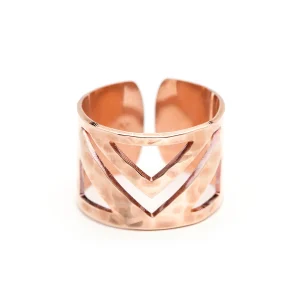 Bague Zak Or Rose Martelée Ajustable