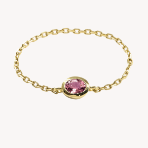 Bague chaine tourmaline rose – Valentine
