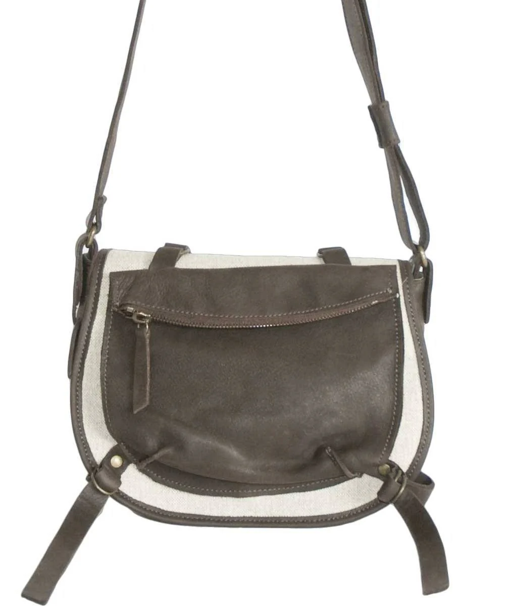 Sac besace en cuir marron - Pascale Risbourg