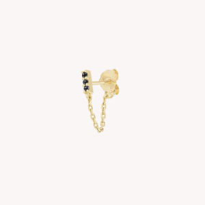 Boucle d’oreille or jaune et diamants noirs – Iris