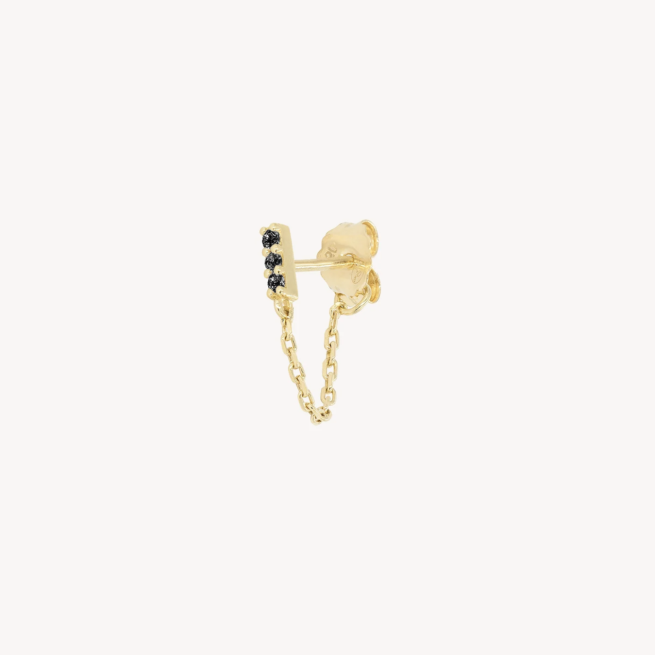 Boucle d’oreille or jaune et diamants noirs – Iris