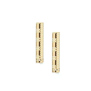 Boucles d'oreille Gearing S dorées - Isabelle Michel