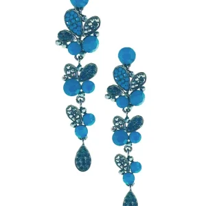 Boucles d'oreille grappes bleues - Editions LESSisRARE Bijoux
