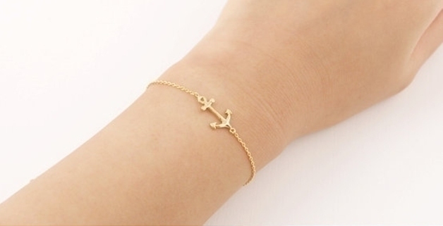 Bracelet ancre doré – Image 2