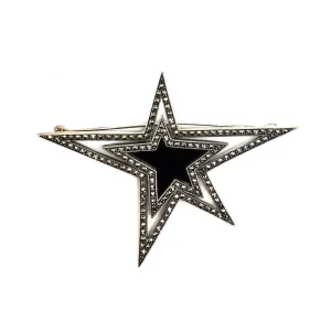 Broche Etoile onyx en argent - Métron