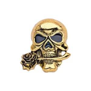 Broche Halloween Crâne Doré