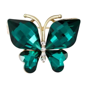 Broche Papillon Brillance Émeraude