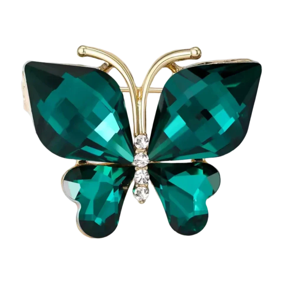 Broche Papillon Brillance Émeraude